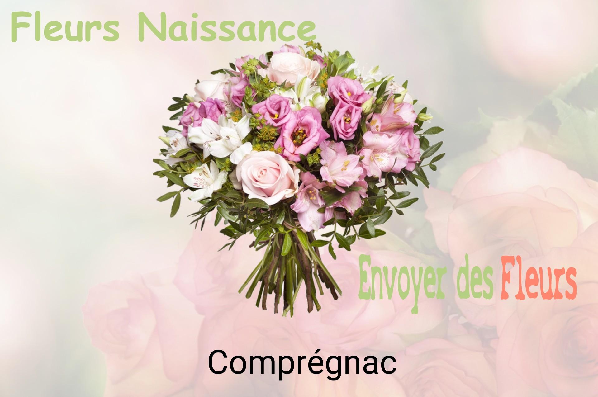 Bouquet de fleurs de naissance livré à Comprégnac