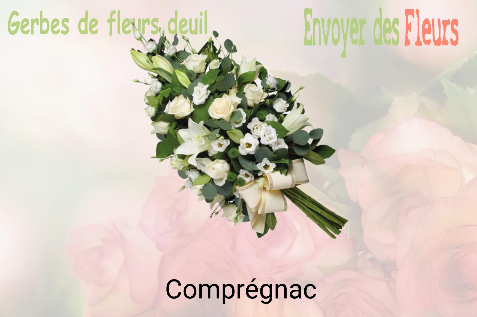Gerbe de fleurs de deuil livrée à Comprégnac